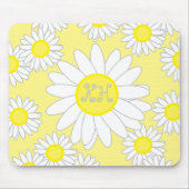 Daisy Monogram Wit en Geel Muismat (Voorkant)