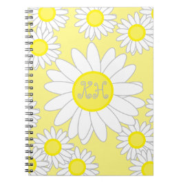 Daisy Monogram Witte en Gele Canvas tas Notitieboek