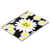Daisy Monogram Zwart Wit en Geel Notitieboek (Linkerzijde)