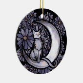 Daisy Moon Kat Kunst Bloem Maankind Katten Keramisch Ornament (Rechts)