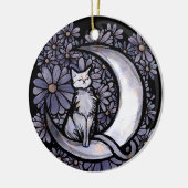 Daisy Moon Kat Kunst Bloem Maankind Katten Keramisch Ornament (Links)