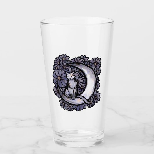Daisy Moon Kat Kunst Bloemen Maankind Katten Glas (Voorkant)