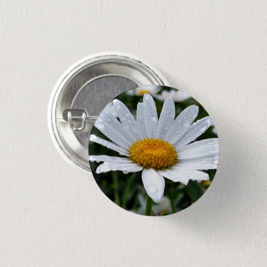 Daisy Morning Dew Ronde Button 3,2 Cm (Voorkant /achterkant)