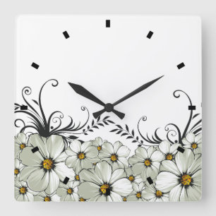 Daisy Morning Vierkante Klok