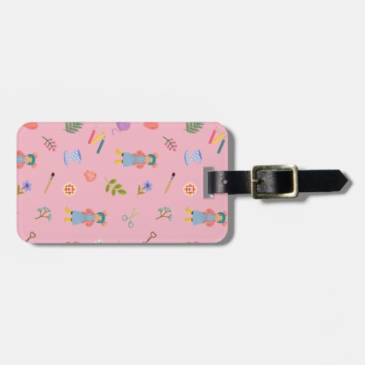 Daisy Motif Bagagelabel (Voorkant horizontaal)