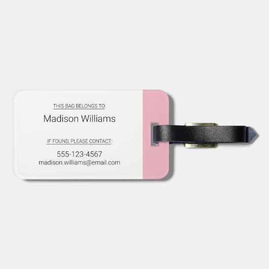 Daisy Motif Bagagelabel (Achterkant horizontaal)