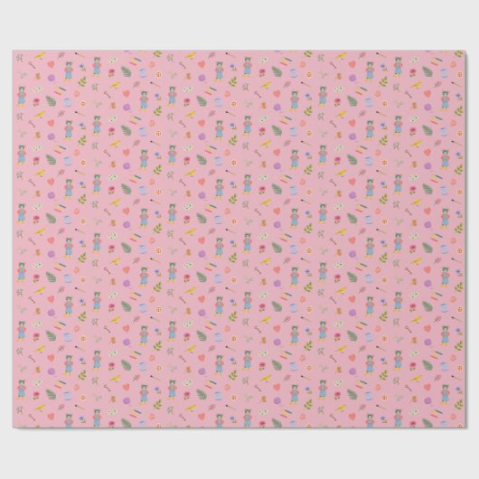 Daisy Motif Cadeaupapier (Vlak)