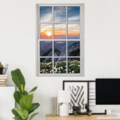 Daisy Mountain White Lijst Window Illusion Poster (Thuiskantoor)