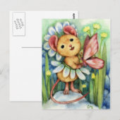 Daisy Mouse Fantasy Animal Art Briefkaart (Voorkant / Achterkant)