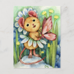 Daisy Mouse Fantasy Animal Art Briefkaart
