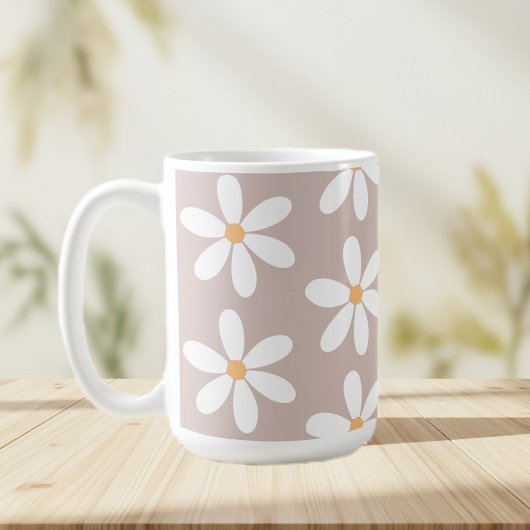 Daisy mug, Retro Flower Mug Koffiemok