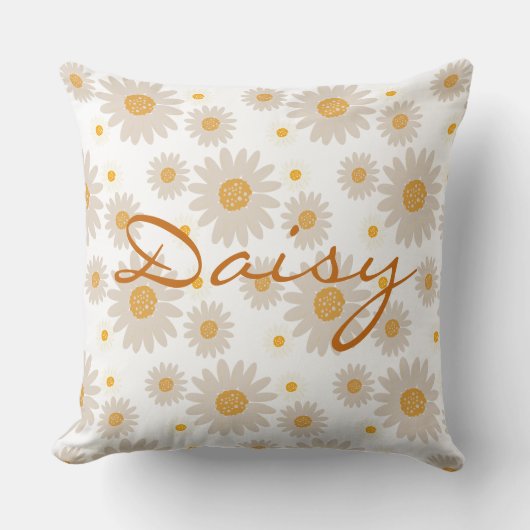 Daisy name reveal custom retro daisy boho flower kussen (Voorkant)