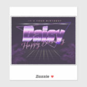 Daisy Name Vorname lila retro Sticker Geburtstag (Vel)