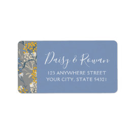 Daisy Navy Blue & Yellow Rowan Berries Adres Etiket