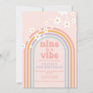Daisy Nine is een Vibe Pastel regenboog 9e verjaar Kaart