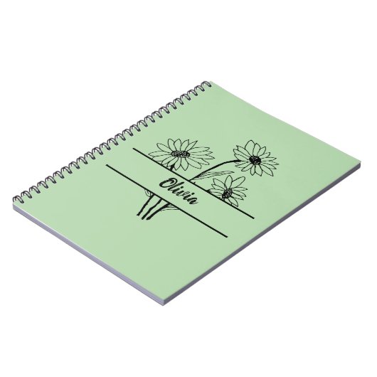 Daisy notebook personalized gift for girls notitieboek (Linkerzijde)