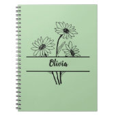 Daisy notebook personalized gift for girls notitieboek (Voorkant)