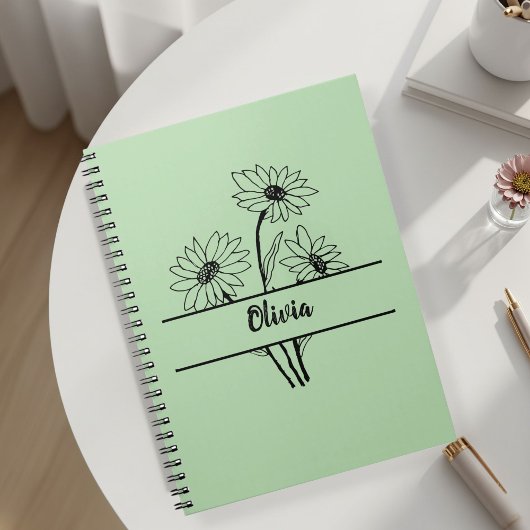 Daisy notebook personalized gift for girls notitieboek