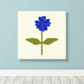 Daisy Ocean Blauwe Canvasprint Canvas Afdruk (Insitu (Houten vloer))