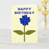 Daisy Ocean Blue Birthday Kaart (Gele Bloem)