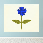 Daisy Ocean Blue Canvas afdrukken (Insitu (Houten vloer))