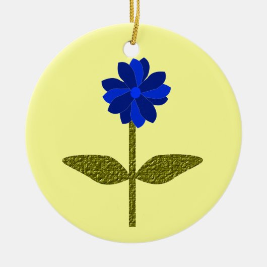 Daisy Ocean Blue Custom Birthday Keramisch Ornament (Voorkant)