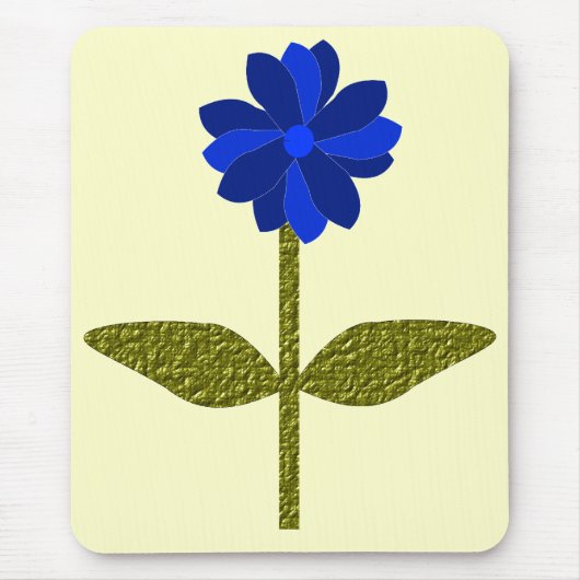 Daisy Ocean Blue Mousepad Muismat (Voorkant)