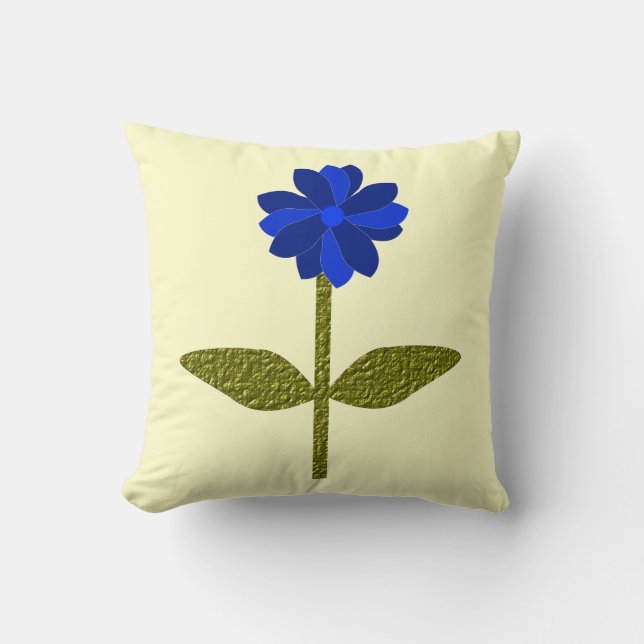 Daisy Ocean Blue Pillow Kussen (Voorkant)