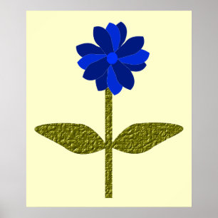 Daisy Ocean Blue Print