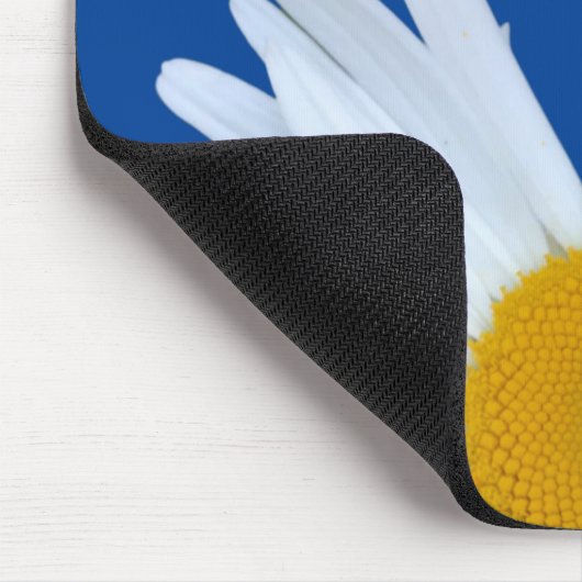 Daisy Ocean Blue White script Muismat (Hoek)