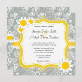 Daisy on Ash Gray, Grey Paisley Kaart (Voorkant / Achterkant)