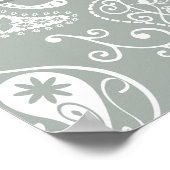 Daisy on Ash Gray, Grey Paisley Poster (Hoek)