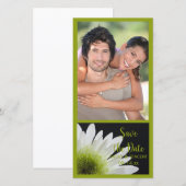 Daisy on Black Wedding Save the Date Photo Card (Voorkant / Achterkant)