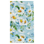 Daisy on Blue Gift Bag Klein Cadeauzakje (Achterkant)