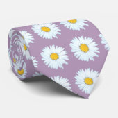 Daisy on Lila Paars modern Floral Pattern Stropdas (Opgerold)