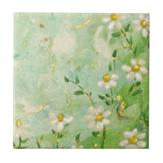 Daisy onderzetter tegeltje (Voorkant)