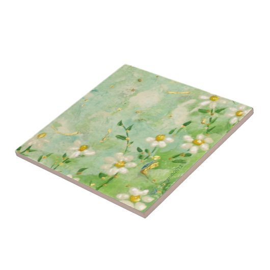 Daisy onderzetter tegeltje (Zijkant)