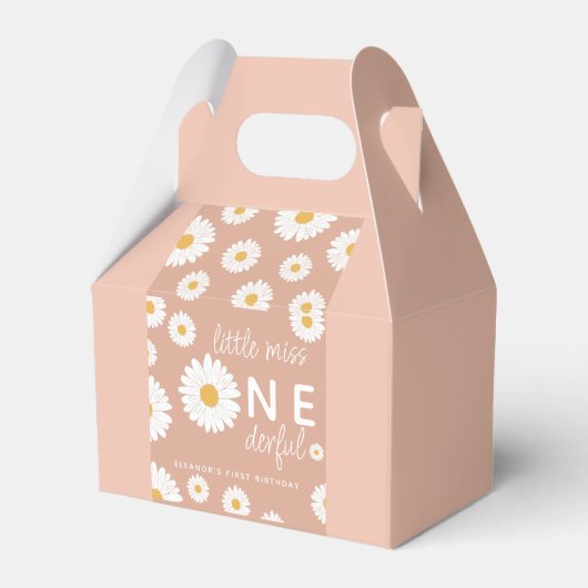 Daisy Onederful Eerste Verjaardag Favor Gable Box Bedankdoosjes (Voorkant Zijde)