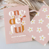 Daisy Onederful Modern Boho 1e verjaardag Kaart