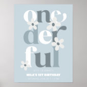Daisy Onederful Modern Boho 1e Verjaardag Poster (Voorkant)