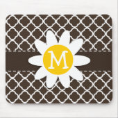 Daisy op Bister Brown Quatrefoil Muismat (Voorkant)