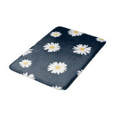 Daisy op blauw patroon badmat (Gekanteld)