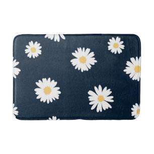 Daisy op blauw patroon badmat