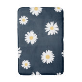 Daisy op blauw patroon badmat (Voorkant Verticaal)