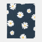 Daisy op blauw patroon fleece deken (Voorkant)