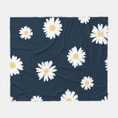 Daisy op blauw patroon fleece deken (Voorkant (Horizontaal))