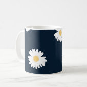 Daisy op blauw patroon koffiemok (Voorkant links)