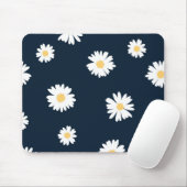 Daisy op blauw patroon muismat (Met muis)