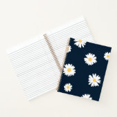 Daisy op blauw patroon notitieboek (Binnen)
