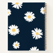 Daisy op blauw patroon notitieboek (Achterkant)